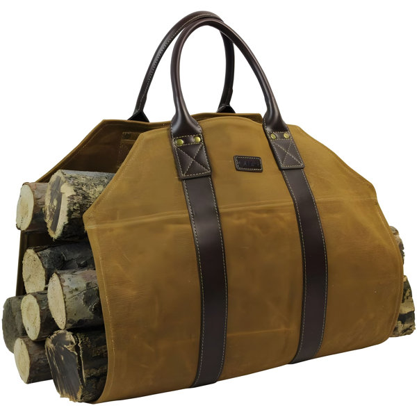 Rebrilliant Versatile 39" Waxed Canvas Log Carrier With Durable PU